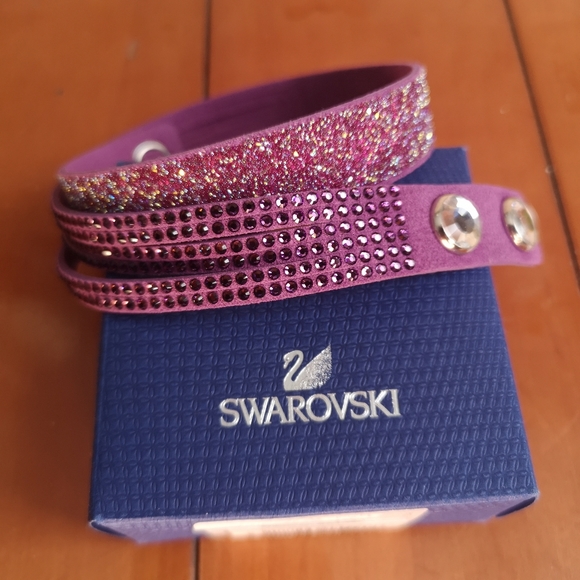 Swarovski Jewelry - Swarovski Crystal Slake Purple Duo Bracelet/choker 15.5" Long Soft & Adjustable